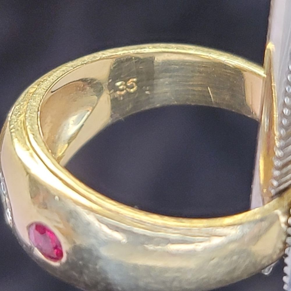 Marked ~ 14k GOLD ~ Natural Diamond 💎 & 2 Nice (Natural ?) Rubies ~ 5 grams Tot - Picture 11 of 16